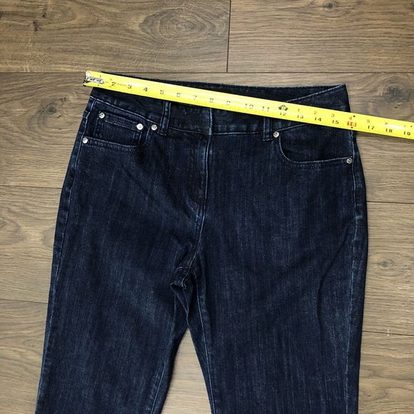 Dana Buchman Signature Jeans Womens 10 Stretch Boot-Cut Deep Dark Blue B… - Picture 9 of 14